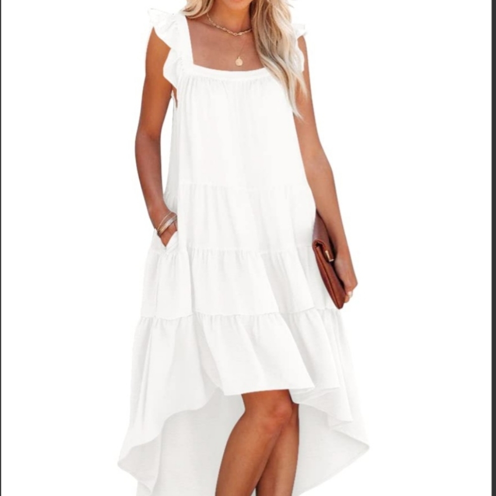 Cute White Sleeveless Dress